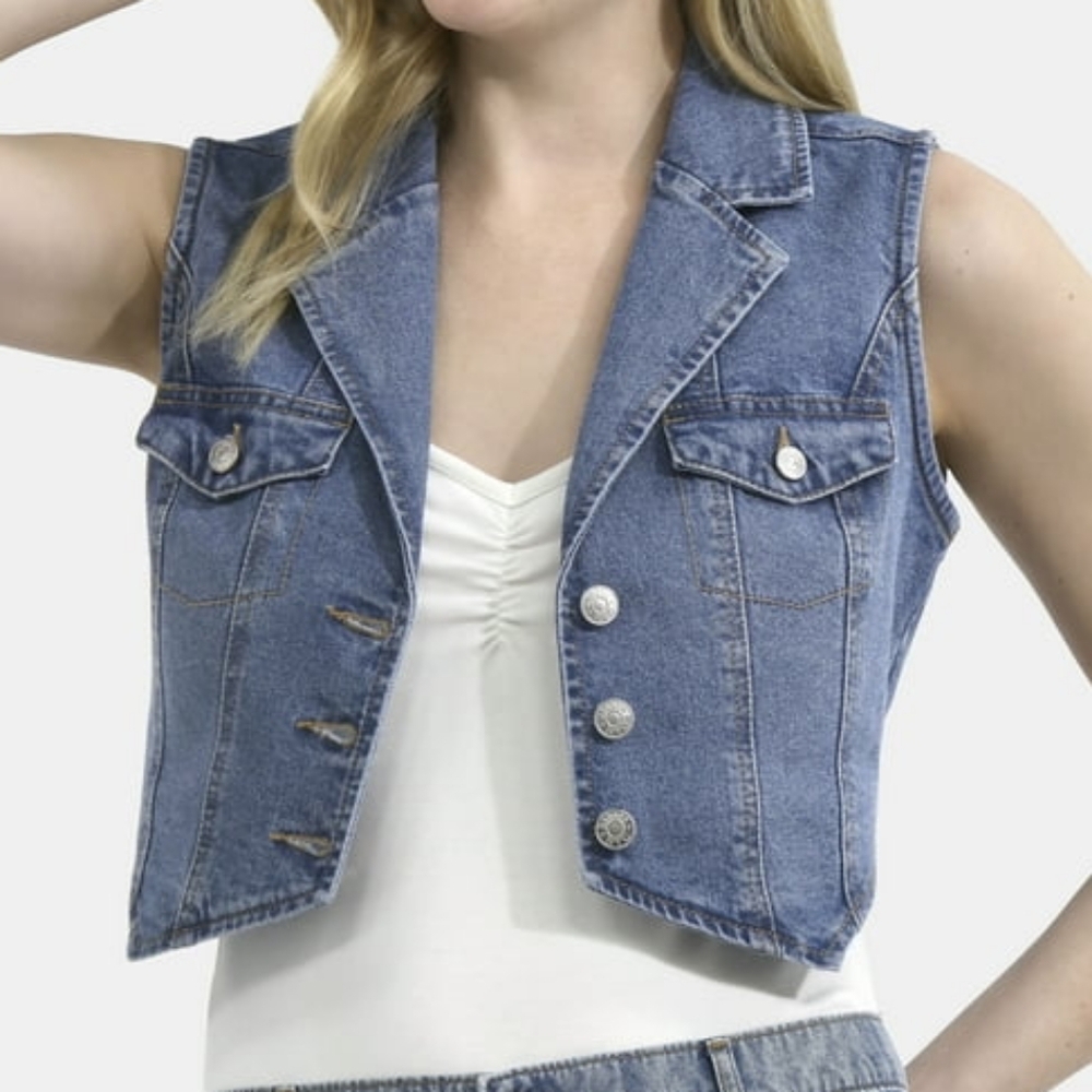 NWT Madden NYC Cropped Denim Vest